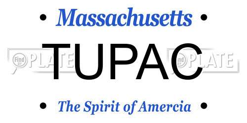 TUPAC Massachusetts License Plate