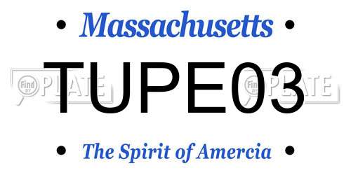 TUPE03 Massachusetts License Plate