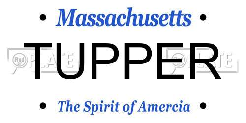 TUPPER Massachusetts License Plate