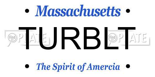 TURBLT Massachusetts License Plate