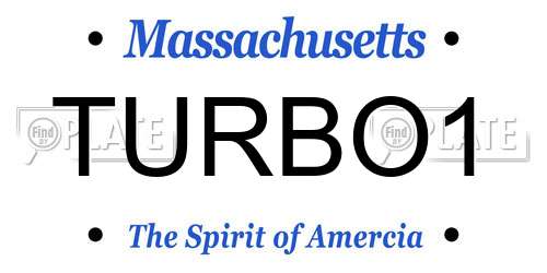 TURBO1 Massachusetts License Plate
