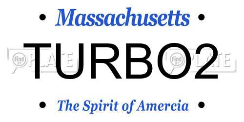 TURBO2 Massachusetts License Plate