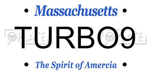 TURBO9 Massachusetts License Plate