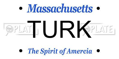 TURK Massachusetts License Plate