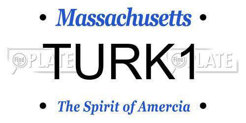 TURK1 Massachusetts License Plate