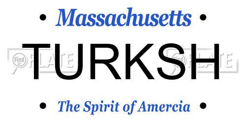 TURKSH Massachusetts License Plate