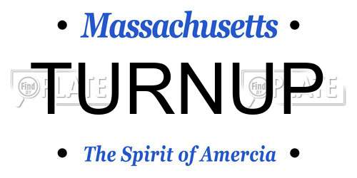 TURNUP Massachusetts License Plate