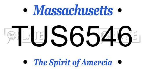 TUS6546 Massachusetts License Plate