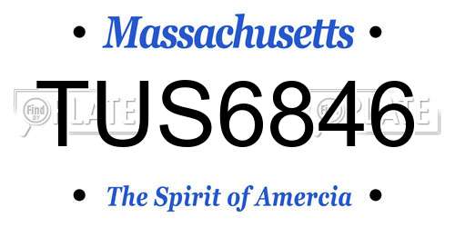 TUS6846 Massachusetts License Plate