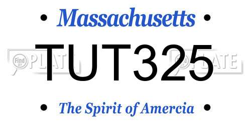 TUT325 Massachusetts License Plate