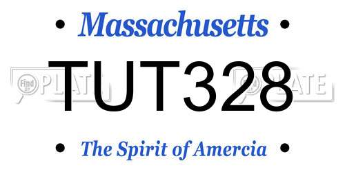 TUT328 Massachusetts License Plate