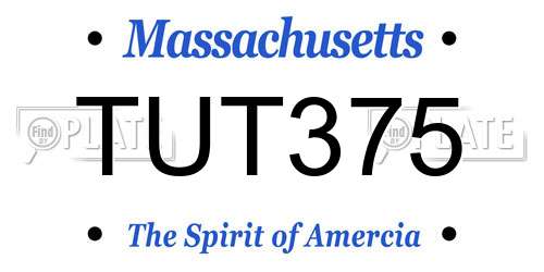 TUT375 Massachusetts License Plate