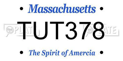 TUT378 Massachusetts License Plate