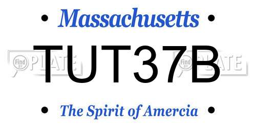 TUT37B Massachusetts License Plate