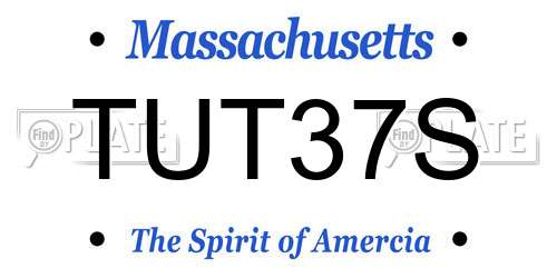 TUT37S Massachusetts License Plate