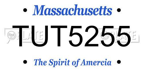 TUT5255 Massachusetts License Plate
