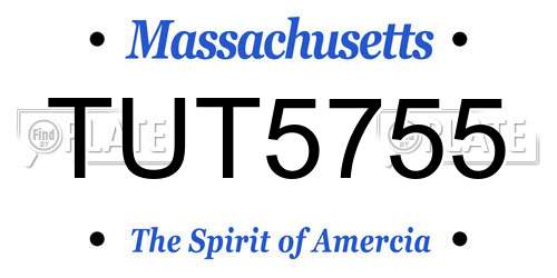 TUT5755 Massachusetts License Plate