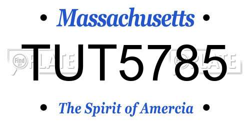 TUT5785 Massachusetts License Plate