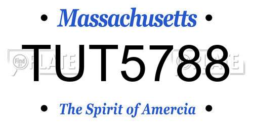 TUT5788 Massachusetts License Plate