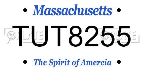 TUT8255 Massachusetts License Plate