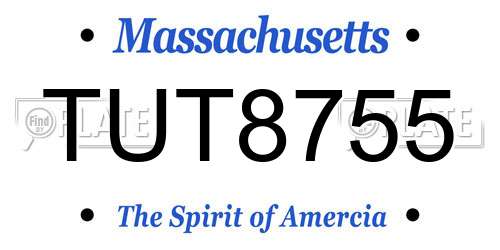 TUT8755 Massachusetts License Plate