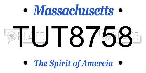 TUT8758 Massachusetts License Plate