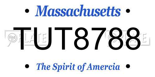 TUT8788 Massachusetts License Plate