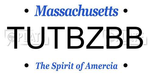 TUTBZBB Massachusetts License Plate