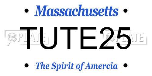 TUTE25 Massachusetts License Plate