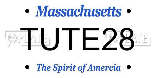 TUTE28 Massachusetts License Plate