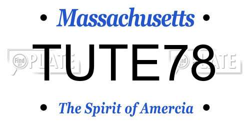 TUTE78 Massachusetts License Plate