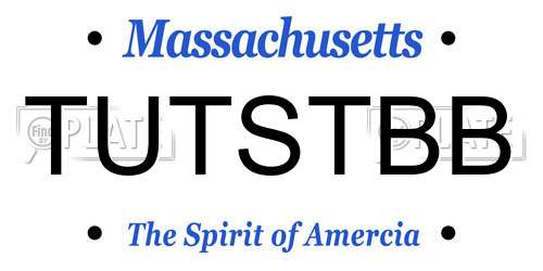 TUTSTBB Massachusetts License Plate