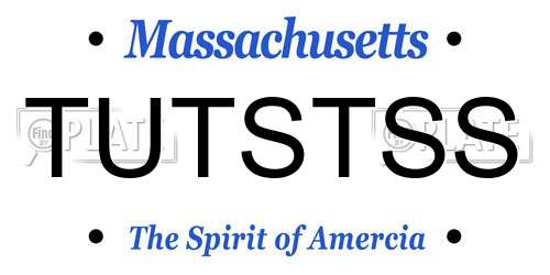 TUTSTSS Massachusetts License Plate