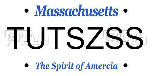 TUTSZSS Massachusetts License Plate