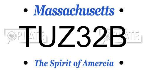 TUZ32B Massachusetts License Plate