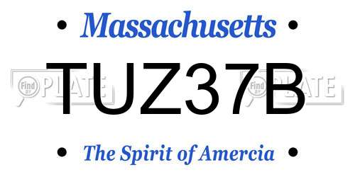TUZ37B Massachusetts License Plate