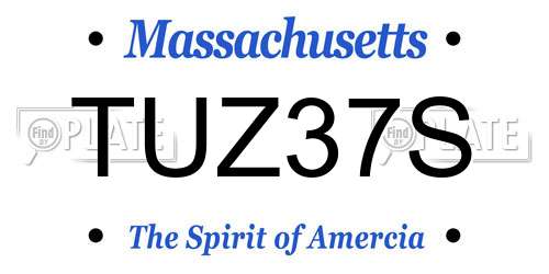 TUZ37S Massachusetts License Plate