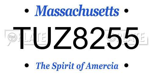 TUZ8255 Massachusetts License Plate