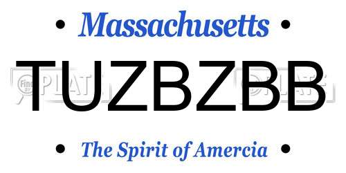 TUZBZBB Massachusetts License Plate
