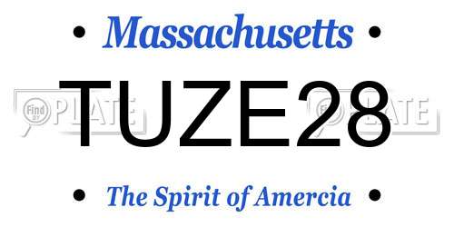 TUZE28 Massachusetts License Plate