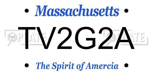 TV2G2A Massachusetts License Plate