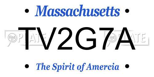 TV2G7A Massachusetts License Plate