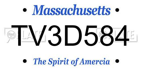 TV3D584 Massachusetts License Plate