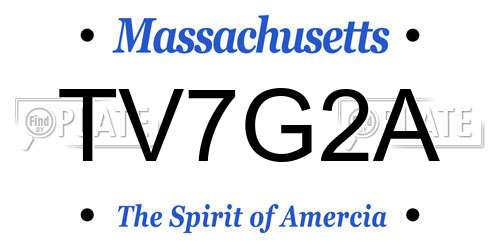 TV7G2A Massachusetts License Plate