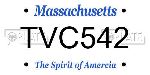 TVC542 Massachusetts License Plate