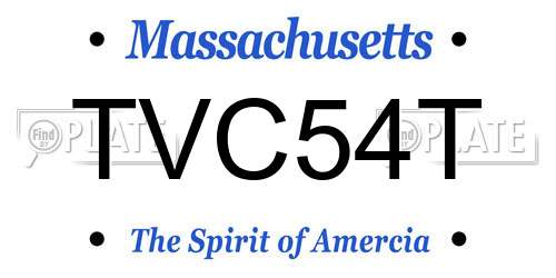 TVC54T Massachusetts License Plate