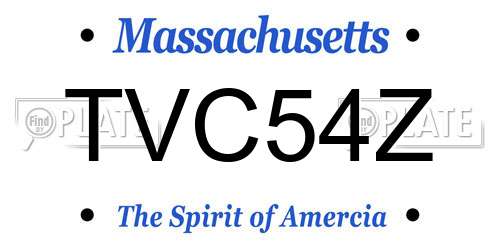 TVC54Z Massachusetts License Plate