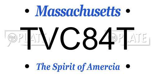 TVC84T Massachusetts License Plate