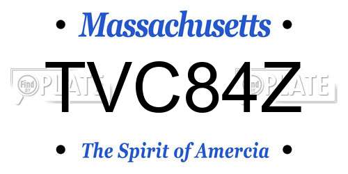 TVC84Z Massachusetts License Plate
