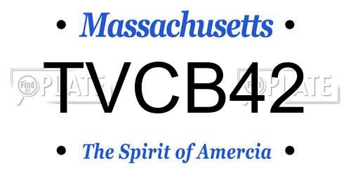 TVCB42 Massachusetts License Plate